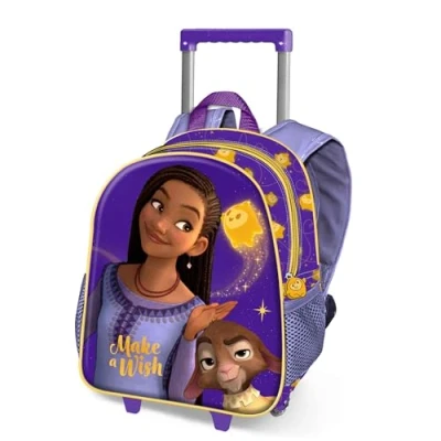 Imagen de Disney Wish: El Poder De Los Deseos Star Mochila 3D con Ruedas Pequeña, Lila, 26 x 34 cm, Capacidad 12,5 L