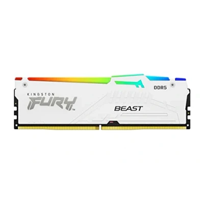 Imagen de Kingston FURY Beast Blanco RGB EXPO 64GB 6400MT/s DDR5 CL32 DIMM Memoria gamer para Ordenadores de sobremesa Kit 2 KF564C32BWEAK2 64