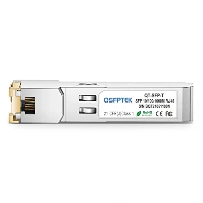 Imagen de QSFPTEK Gigabit SFP Copper RJ45 Module 10/100/1000BASE T to Mini GBIC Transceiver for Ubiquiti UF 1G, up 100m