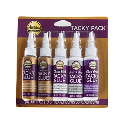 Imagen de Aleene Aleene&#039;s Paquete Original Tacky de Prueba 5 x 19,5 ml, Gel, Claro, Dorado, Pack, 97