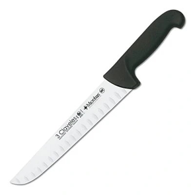 Imagen de 3 Claveles Cuchillo Carnicero Alveolado Proflex, Acero Inoxidable, Negro, 24 cm 9.5&quot;