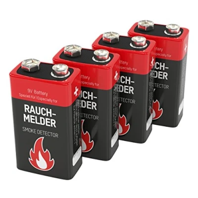 Imagen de ANSMANN Pack de 4 pilas Longlife petaca 9V alcalinas Especiales para detectores humo larga duración 7 años almacenaje