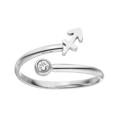 Imagen de Purelei® Anillo de signo del zodiaco mujer resistente al agua acero inoxidable duradero Anillos ajustables tamaño 50 a 60 Joyería moda para tu look individual, cm,
