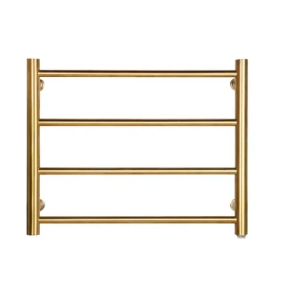 Imagen de Toallero Electrico Baño Pared, 4 Barras Calentador de Toallas Acero Inoxidable, 48W Secador Bajo Consumo con Temperatura Constante Inteligente,A Gold,Hardwired