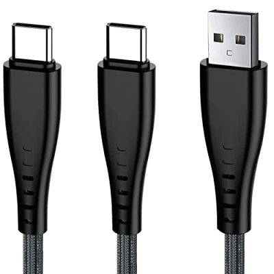 Imagen de KCgrape Cable PS5,Cable de Carga Para Mando PS5 Controller/Playstation 5/Sony DualSense/Xbox Series X/Series S,Largo Trenzado Nylon Cargador USB Tipo C 3M (3 Metros) 2 Pack Rápida