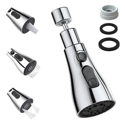 Imagen de YDHfdc Aireador de Fregadero 360Giratorio Grifo Cocina 3 Modos Difusor con Adaptador para La Boquilla Del FM22 (Plateado)