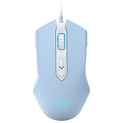 Imagen de LexonElec AJ52 Ratón para Juegos con Cable, PC Gaming Mouse 7 Botone, dpi Ajustables, óptico USB Retroiluminación LED Ergonómico Cable Laptop Xbox Mac OS Linux Azul