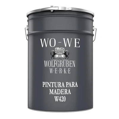 Imagen de WO WE Pintura de madera W420 Esmalte para Muebles Puertas al Agua Rojo rústico 2,5L