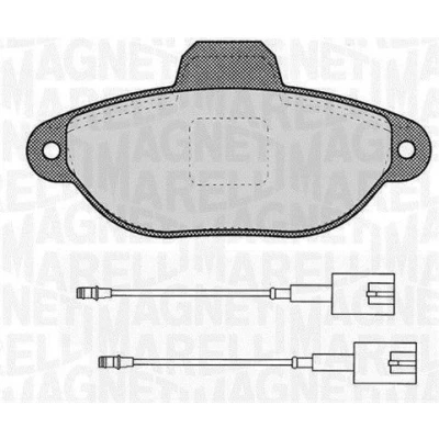 Imagen de MAGNETI MARELLI 363916060453 Juego de pastillas freno con contacto aviso desgaste incorporado FIAT: 500 Hatchback, C Cabrio