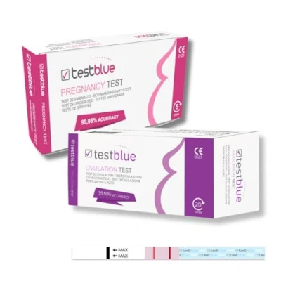 Imagen de TestBlue 20 Pruebas de Ovulación (25mlU/ml) y 5 Embarazo Kits Tests Fertilidad ultrasensible resultados rápidos precisos Tiras