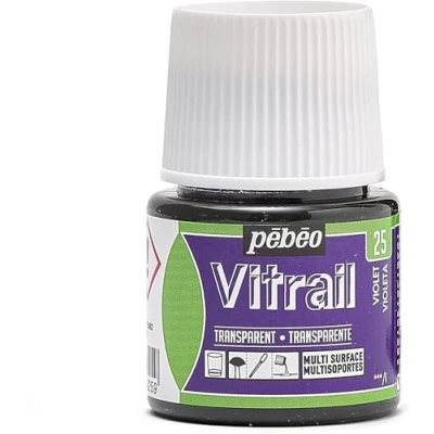 Imagen de Pebeo Vitrail Vidriera (Cristal, Efecto Pintura para Telas claras (45 ml), Color Violeta, Violeta
