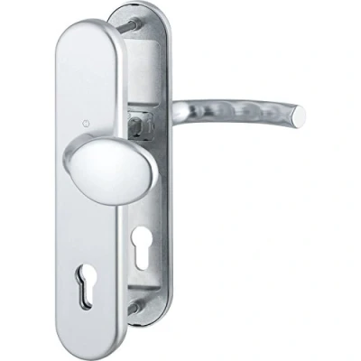 Imagen de Hoppe 3894193 Seguridad Intercambiables De Cama Tokyo Ö Norma Distancia 88 Mm, Grosor Placa Larga Bombín Para Puerta 67 72 Mm Sin Protección Cilindros, Aluminio Anodizado En Plata