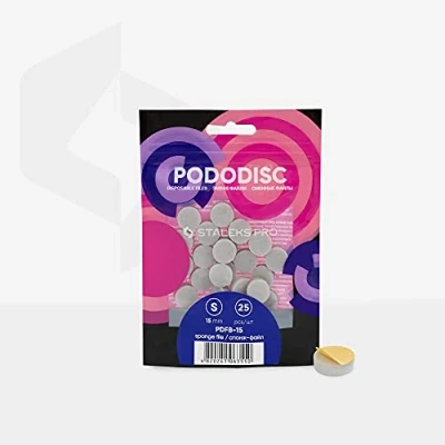 Imagen de Staleks Pro, Limas esponjas desechables para disco de pedicura PODODISC 25 piezas. (Diameter 15 mm)