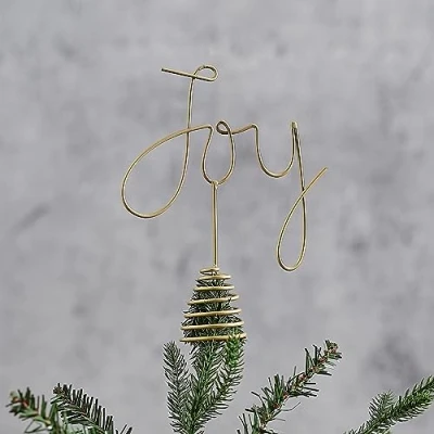 Imagen de Ginger Ray Decoración de Metal Dorado para árbol Navidad, 21 cm Alto x 16,3 Ancho