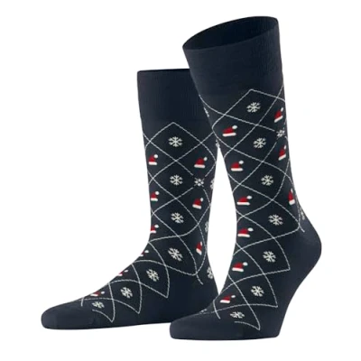 Imagen de Burlington X Mas Argyle M SO algodón estampado 1 par, Calcetines Hombre, Azul (Marine 6120), 40 46