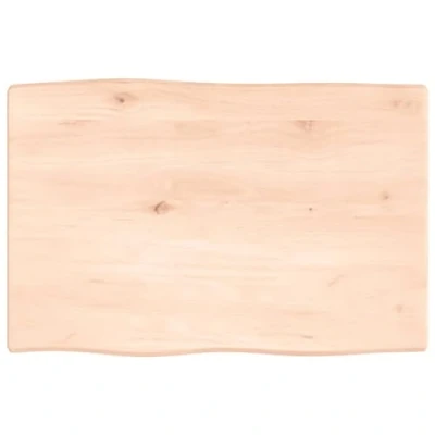 Imagen de vidaXL tablero de mesa madera maciza roble borde natural 60x40x2 cm, madera, comedor,