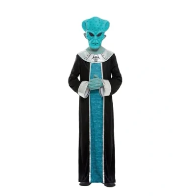 Imagen de Smiffys Disfraz de alien, Azul, con bata y máscara