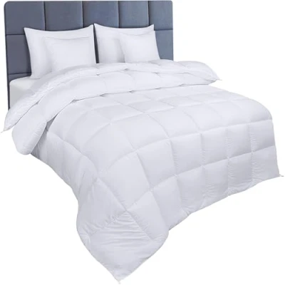 Imagen de Utopia Bedding Edredón de Fibra 200x200 cm, Hueca siliconada, 1400 gramo (Blanco, Cama 105 200 x cm)