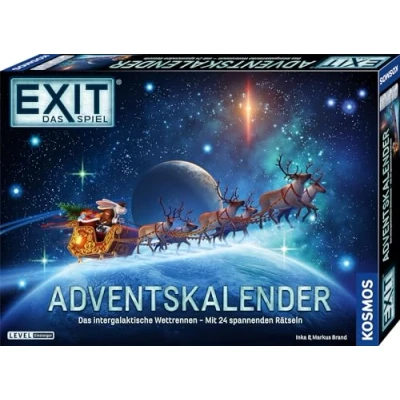 Imagen de KOSMOS 684488 EXIT® El juego Calendario de Adviento 2024: la carrera intergaláctica, con 24 emocionantes rompecabezas a partir 10 años, Escape Room antes Navidad