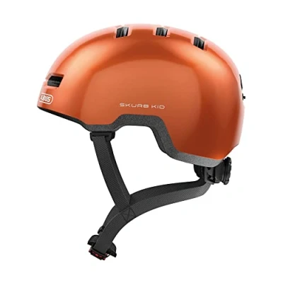 Imagen de ABUS casco infantil Skurb Kid de bicicleta robusto en look skater con espacio para una coleta y variedad diseños niñas niños naranja, talla M