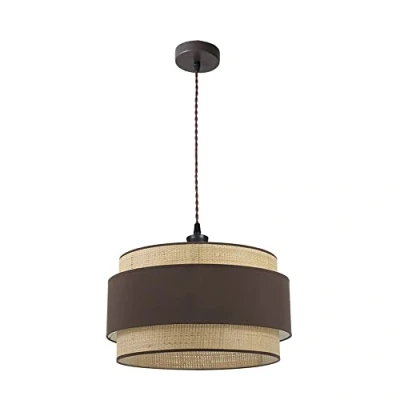 Imagen de Colgante marron/natural modelo Kandy 2xE27 regulable FABRILAMP