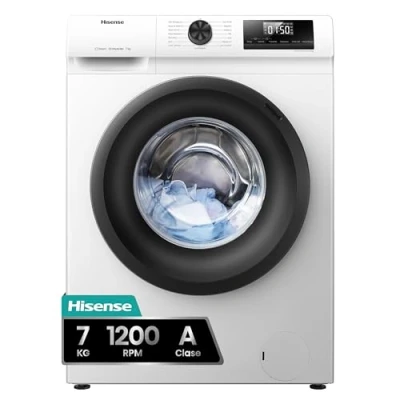 Imagen de Hisense WFQP701219VM Lavadora, Class A, 7 Kg, 1200 rpm, Alto 84.5 cm x Ancho 59.5 cm, Blanco