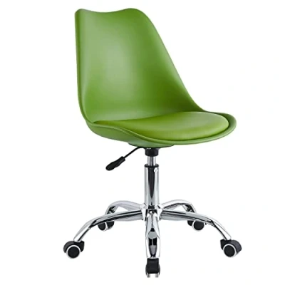 Imagen de Brigros WeHome Silla de Oficina Moderna Habitaciones niños, Salas Estudio, Espera, con Asiento Piel sintética (Verde)