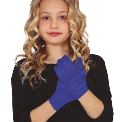 Imagen de Fiestas GUIRCA Guantes Azules Infantiles (Talla Única) Accesorio de Disfraz para Niños y Niñas Ideal Halloween, Carnaval, Temáticas Celebraciones Azul