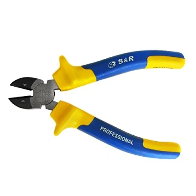 Imagen de S&amp;R Alicate de Corte Lateral 160x21mm en acero CR V Tijera pelacables Calidad Profesional