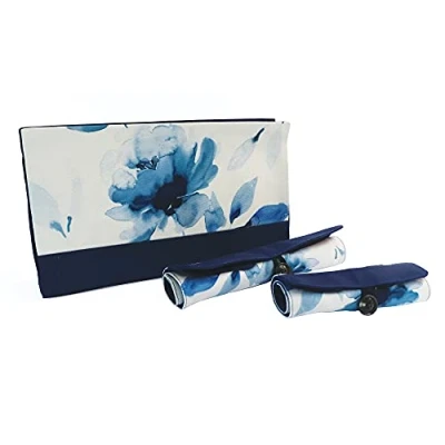Imagen de KnitPro Blossom Roll On Cases, Algodón, Blue, 29 x 17 6.5cm