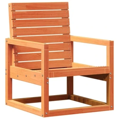 Imagen de vidaXL Silla de Jardín, Sillón con Respaldo Reposabrazos, Asiento Exterior, Mueble Comedor para Jardín Balcón, Madera Maciza Pino Marrón Cera