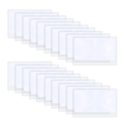 Imagen de Molain 3X Lupa de Bolsillo 20 Unidades Fresnel Lentes Tarjeta crédito Billetera Ayuda para Lectura