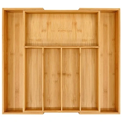 Imagen de VaeFae Organizador de Cubiertos bambú, Bandeja Extensible para Cajón Cocina, Cajones Madera Utensilios Cocina y (5 7 Compartimentos)