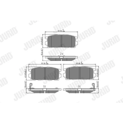 Imagen de JURID 573386J Juego de pastillas freno con avisador acústico desgaste sin accesorios CHEVROLET: Captiva, Equinox I, Captiva Sport, OPEL: Antara