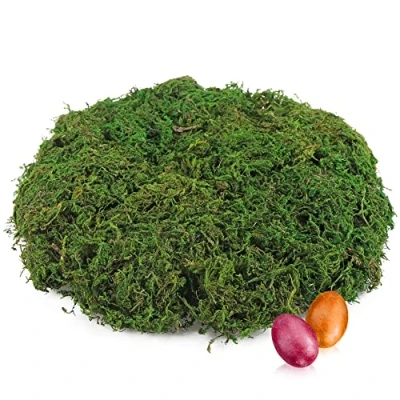 Imagen de com four® 200 g de Musgo Verde Artesanal DIY para cestas Pascua Decorativo Real elaborar y Decorar (Set2 200g)