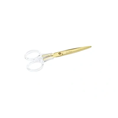 Imagen de Dany Marcus Tijeras multiusos (17 cm, mango de acrílico transparente), color dorado