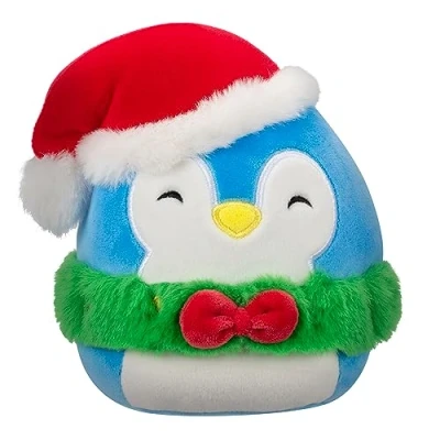 Imagen de Squishmallows Peluche Original de 7.5 Pulgadas Puff el pingüino Azul con Corona Verde, tamaño pequeño, ultrasuave