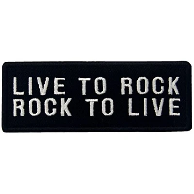 Imagen de Live To Rock Para Vivir Bordado De Hierro En Coser El Parche