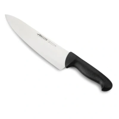 Imagen de Arcos Cuchillo Chef con Hoja Acero Inoxidable Nitrum 250 mm. cocina profesional multipropósito. Mango ergonómico polipropileno. Serie 2900. Color negro.