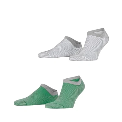 Imagen de ESPRIT Fine Stripe 2 Pack M SN algodón corte con estampado pares, Calcetines cortos Hombre, Multicolor (Grey Green 0150), 39 42