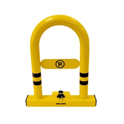 Imagen de PARKING FACIL Valla de Parking/Cepo Guardaplazas Modelo ULISES Bloqueo Manual con Cerradura Color Amarillo Incluye Tornillería 1 Unidad