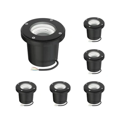 Imagen de ledscom.de Lámpara empotrada BOFU, Exterior, IP67, orientable, negra, redonda, 150mm Ø, 1x GU10 max. 15W, 6pcs.