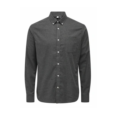 Imagen de Only &amp; Sons Normal Geschnitten Kragen Camisa, Hombre, Talla: Small, Black