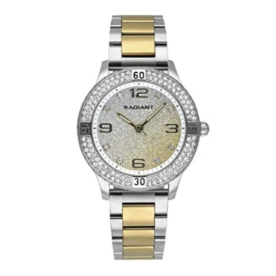 Imagen de Radiant Reloj analógico para Mujer Colección Frozen. Bicolor Dorado y Plateado con Brazalete Esfera Dorada Plata Glitter. Bisel pedrería. 3ATM. 38mm.