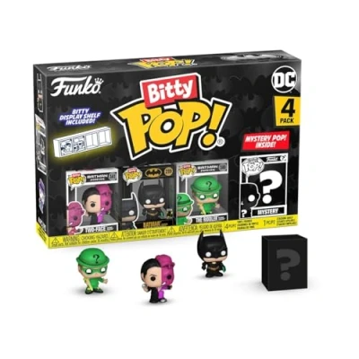 Imagen de Funko Bitty Pop! Batman 85th Two Face 4PK Y una Minifigura Misteriosa Sorpresa 0.9 Inch (2.2 Cm) DC Comics Coleccionable Repisa Apilable Incluida Idea de Regalo Toppers Tarta