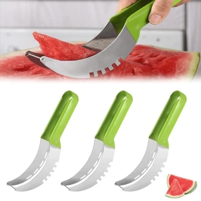 Imagen de Vordpe 3 piezas multifuncional de acero inoxidable cortador frutas, sandía, sandía inoxidable, frutas para melón