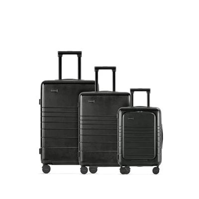 Imagen de ETERNITIVE Juego de 3 Maletas Rígidas Policarbonato &amp; ABS Tamaño: 74 x 64 54 cm con Cerradura TSA Maleta Viaje Ruedas 360 Equipaje Mano 33L 64L 98L Negro