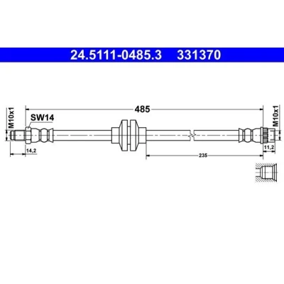 Imagen de ATE 24.5111 0485.3 Latiguillos de Freno 485 M10x1