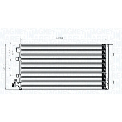 Imagen de MAGNETI MARELLI 350203826000 Condensador con secador 668x348x16 348 668 16 RENAULT: MEGANE 3, SCENIC 3 Grandtour