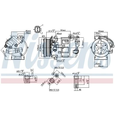 Imagen de NISSENS 890210 Compresor de Aire Acondicionado SD7C16 12 PAG 46 R 134 a PEUGEOT: 5008 I, 208 I Hatchback, 407 Berlina, CITROËN: C4 II C5 3
